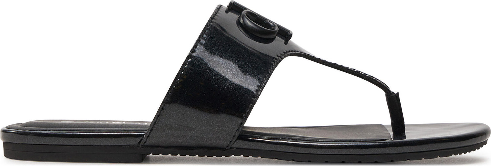Žabky Calvin Klein Jeans Flat Sandal Slide Toepost Mg Met YW0YW01342 Black BEH