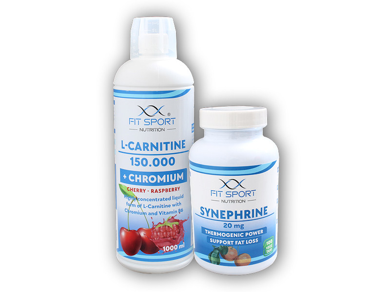 FitSport Nutrition L-Carnitine 150000 + Chromium l000ml + Synephrine 20mg 100 vege caps Varianta: mango coconut