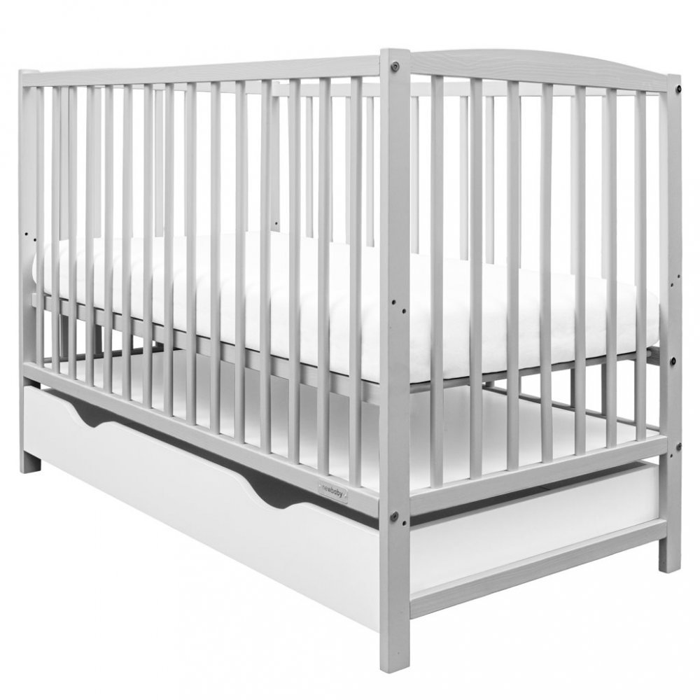 Detská postieľka so šuplíkom New Baby LILLY sivá