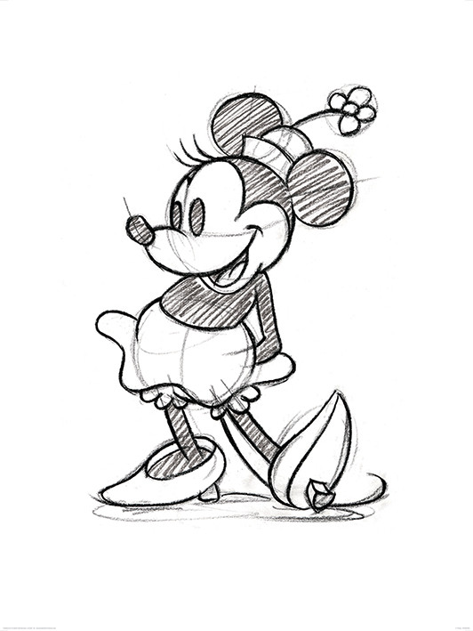 PYRAMID Umělecký tisk Minnie Mouse - Sketched - Single, (60 x 80 cm)