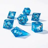 HYMGHO Sharp Edge Liquid Core RPG Dice Set - Blue