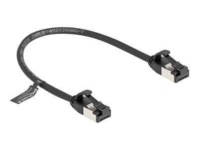 Delock - Síťový kabel - RJ-45 (M) do RJ-45 (M) - 25 cm - U/FTP - CAT 8.1 - provedení bez hrbolků - černá