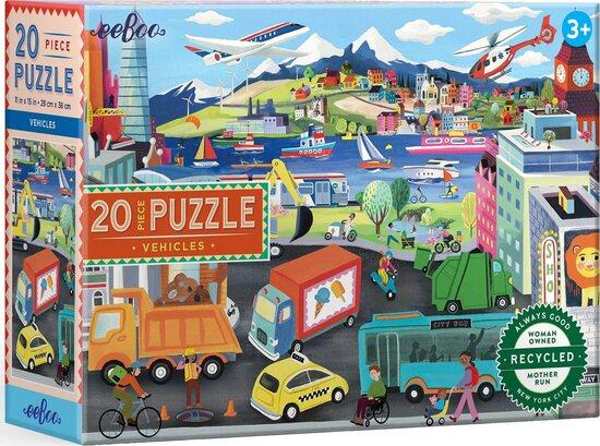 EEBOO Puzzle Dopravní prostředky 20 dílků
