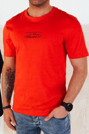 Dstreet Pánské tričko s oranžovým potiskem RX5473 L, Oranžová,