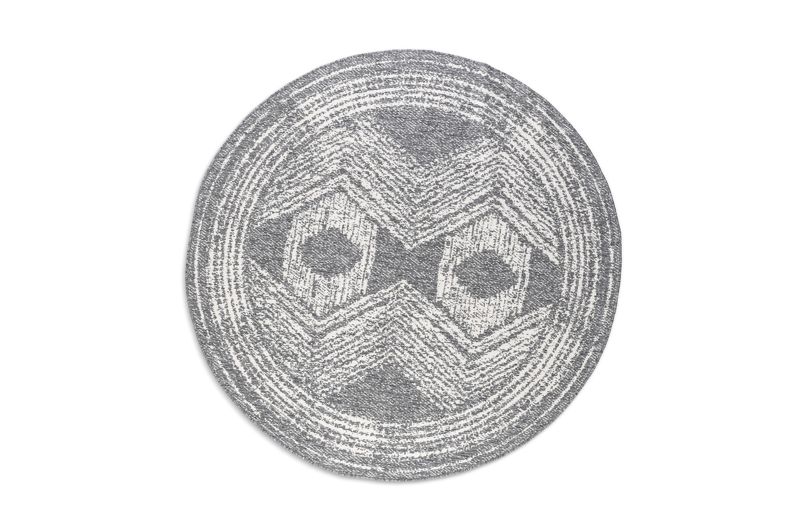 Kusový koberec Gemini 106028 Silver kruh z kolekce Elle – na ven i na doma - 100x100 (průměr) kruh cm ELLE Decoration koberce