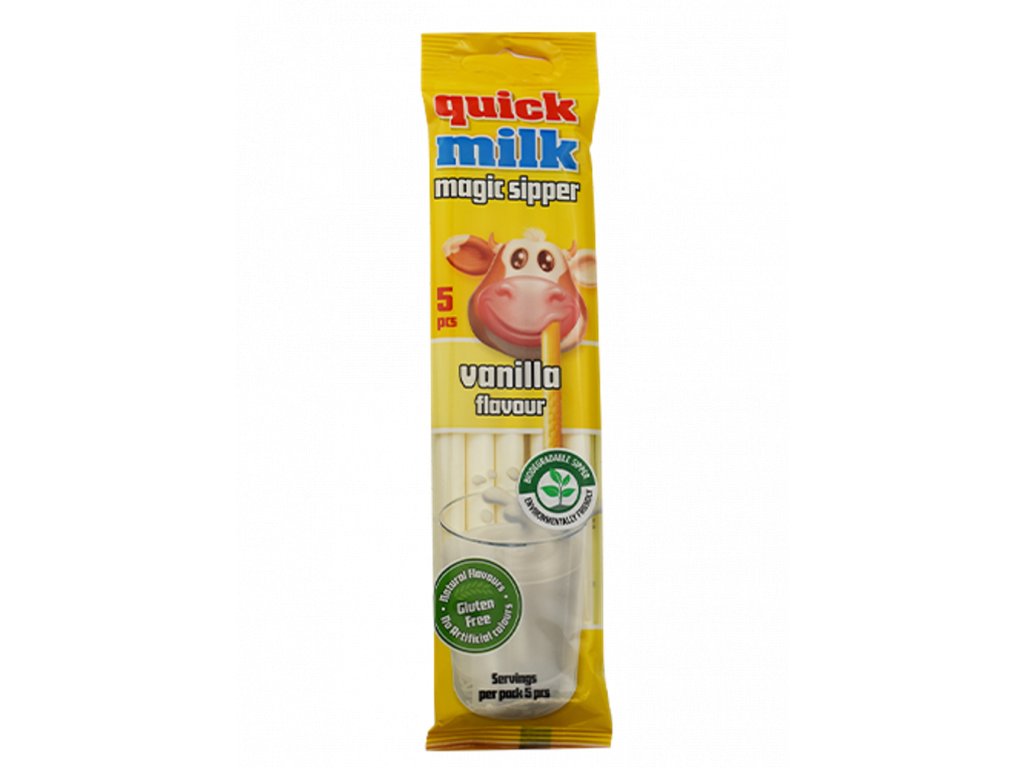 AMYLON Quick Milk Magická brčka do mléka, vanilka 5x 6g