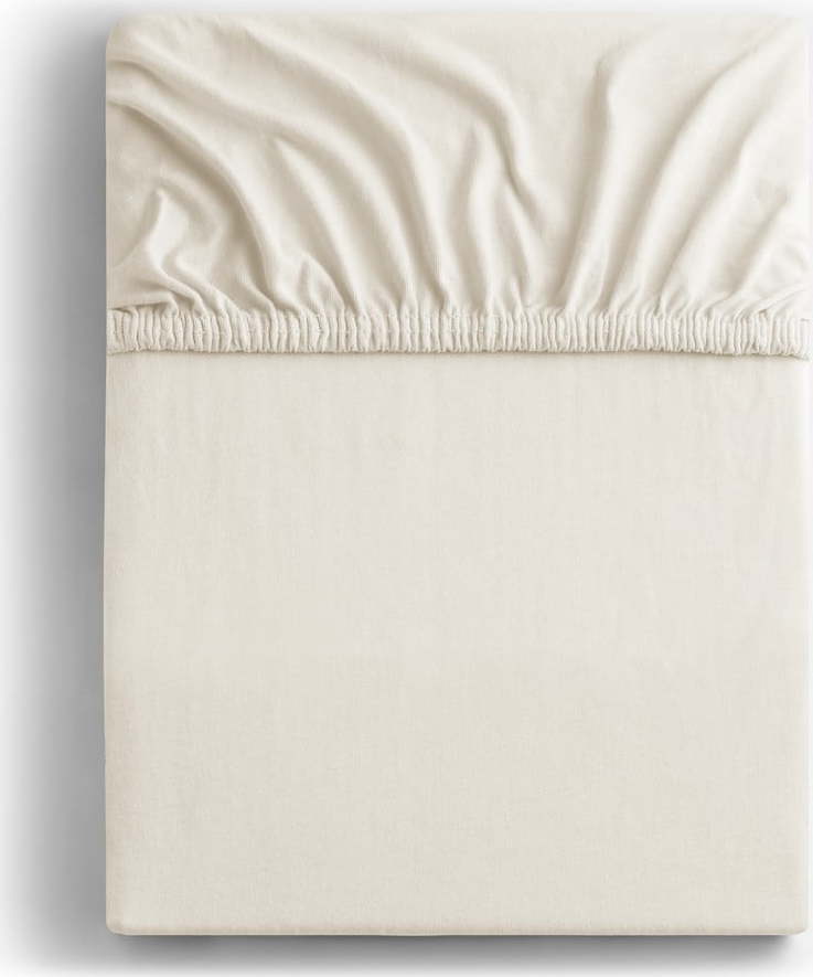 Krémové napínací prostěradlo jersey 160x200 cm Amber – DecoKing