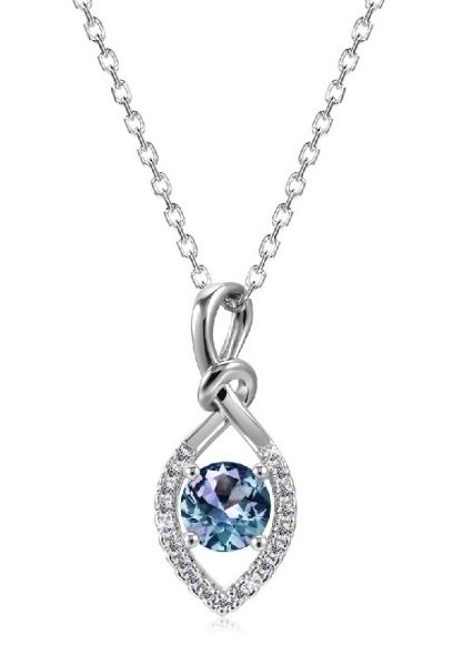 Royal Fashion stříbrný pozlacený náhrdelník Alexandrit DGPS0049-WG