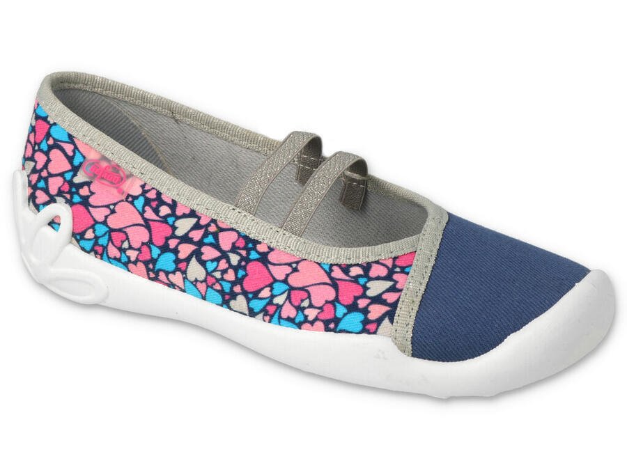 BEFADO 116Y303 dívčí balerínky modré srdíčka 31 116Y303_31