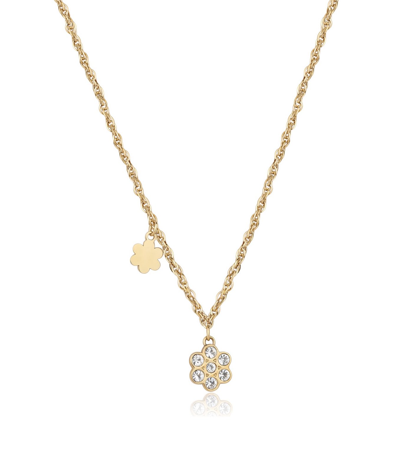 S`Agapõ Slušivý pozlacený náhrdelník s kytičkou Aurora SAR37