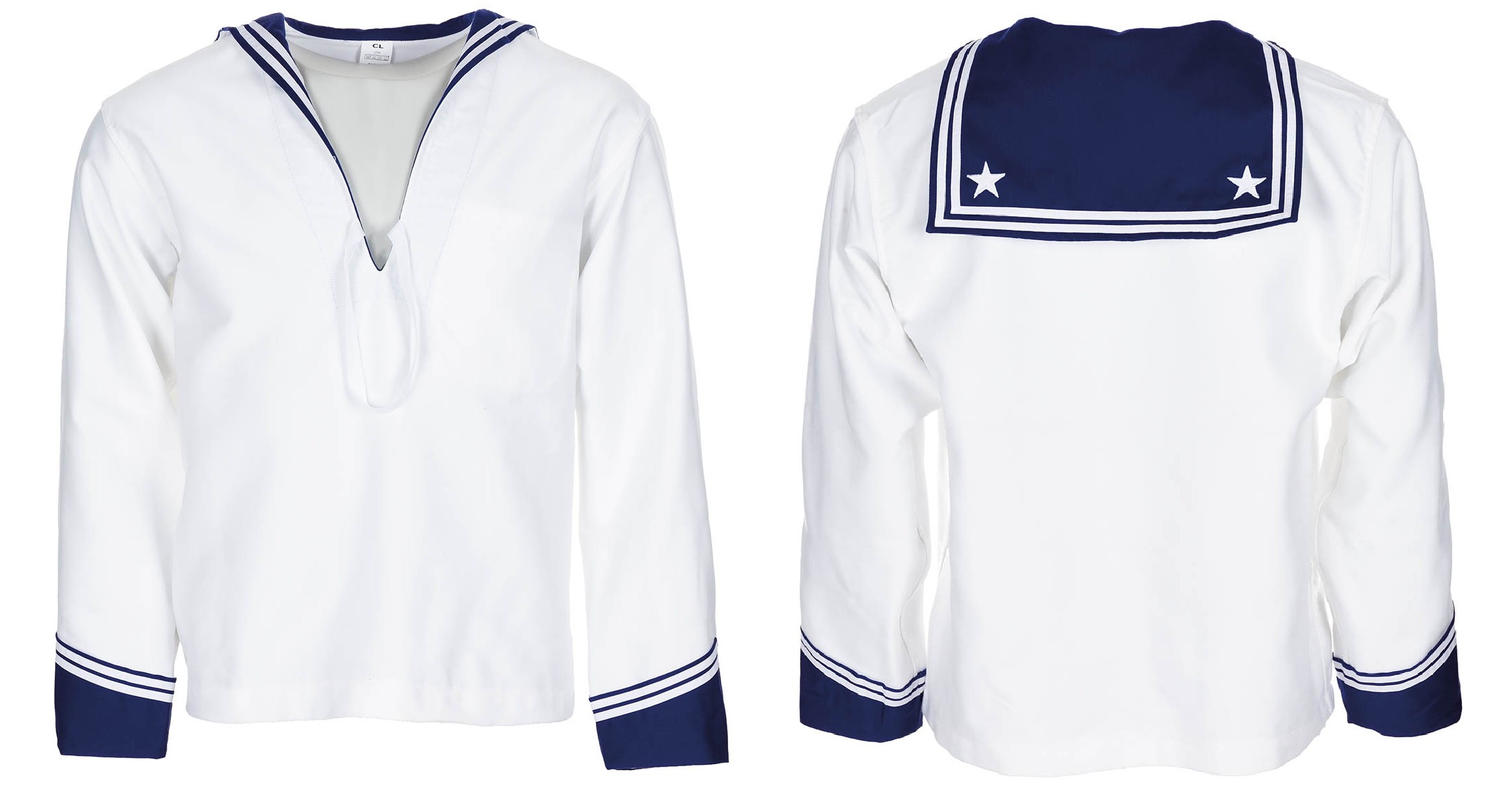 Košile námořní bílá s modrým límcem Itálie originál Velikost: 52R