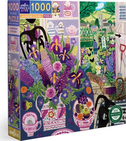 EEBOO Čtvercové puzzle Levandulová kuchyně 1000 dílků