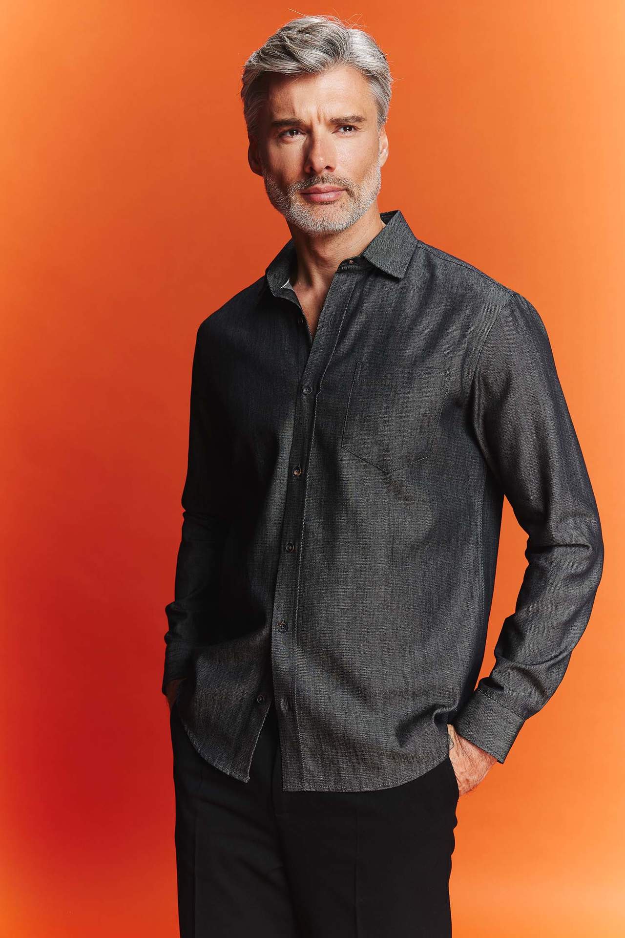 DEFACTO Regular Fit Shirt Collar Jean Shirt