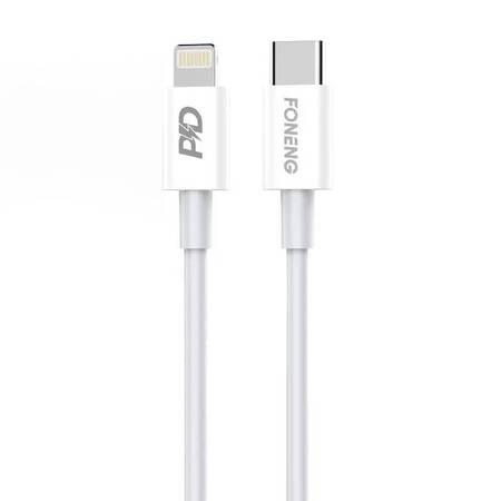 Kabel USB-C pro Lighting Foneng X31, 20W 1 m (bílý)
