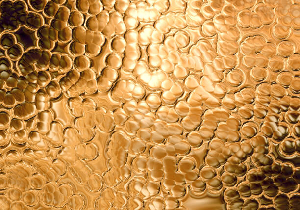 oxygen Ilustrace Gold Yellow Bubble Pattern Glittering Background, oxygen, (40 x 26.7 cm)