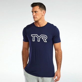 TYR Pánské tričko Ultrasoft Lightweight Tri Blend Tech Tee - blue R28173-401
