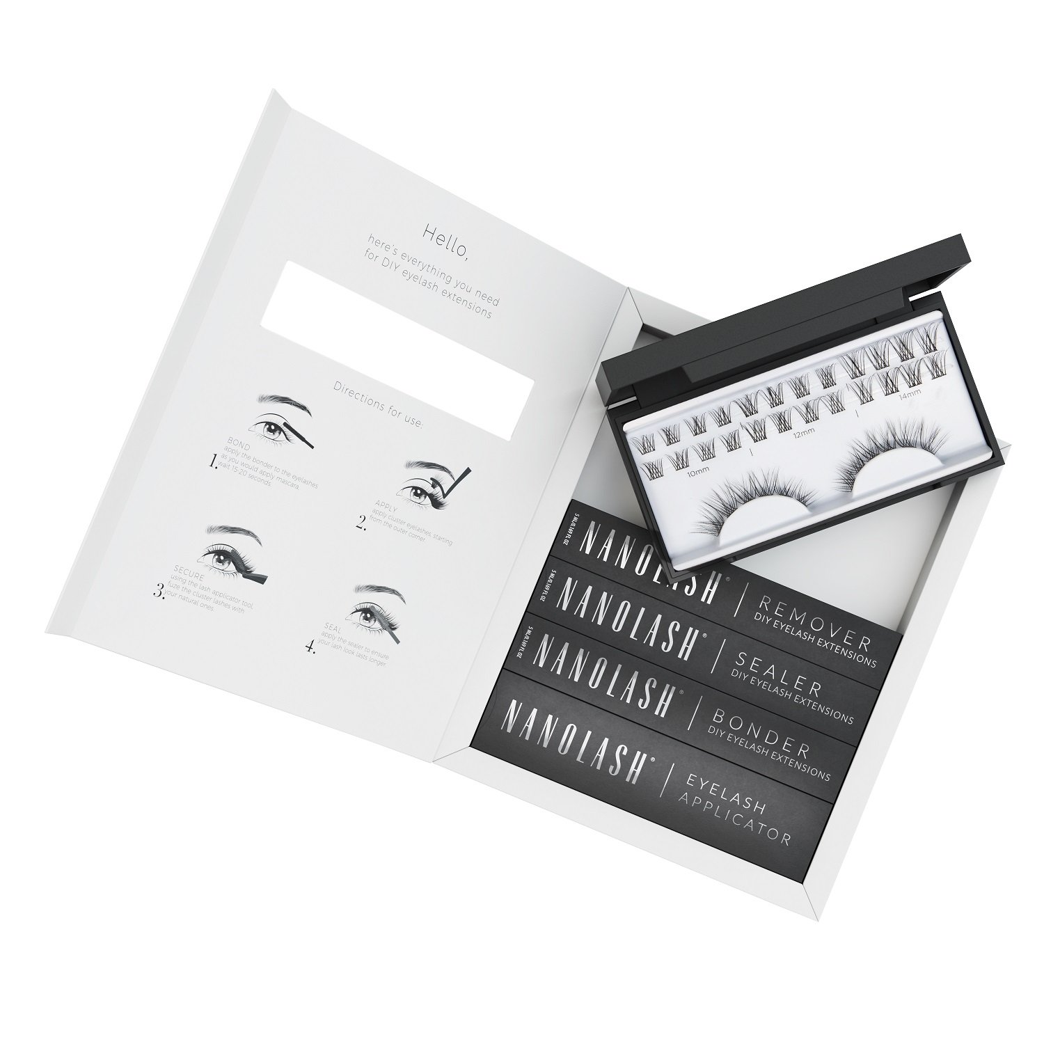 Nanolash DIY Eyelash Starter Kit Umělé řasy pro domácí aplikaci - startovací sada