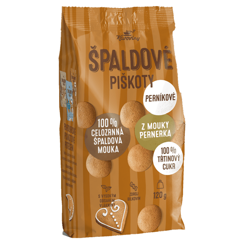 KÁVOVINY Piškoty špaldové perníkové 120 g