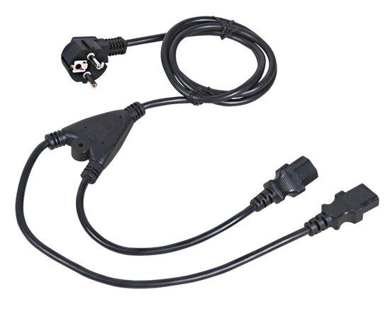 Kabel C-TECH síťový  1,8m 220/230V napájecí, rozdvojka Y, VDE