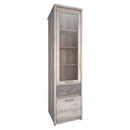 Kondela Vitrína 1D1W1S, kaštan nairobi/onyx, JESI, 0000374017