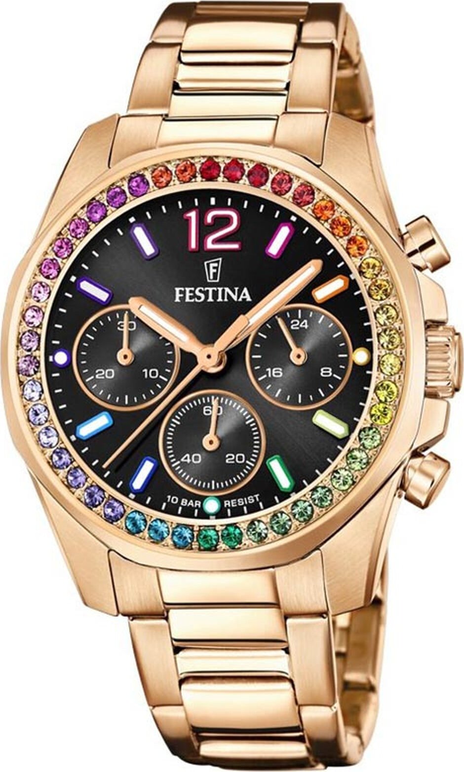 Hodinky Festina Boyfriend Chronograph 20639/3 Gold/Black