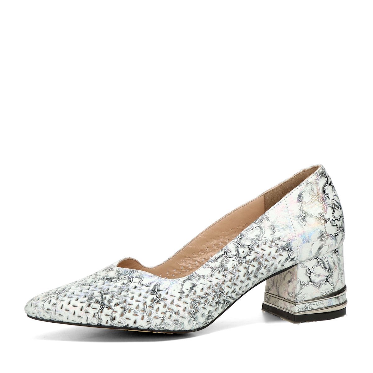 ETIMEĒ dámské kožené lodičky - šedé - 36