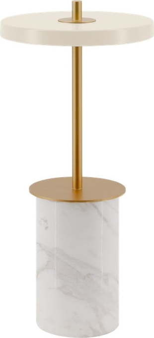 Krémová mramorová LED stmívatelná stolní lampa s kovovým stínidlem (výška 25,5 cm) Asteria Move Mini – UMAGE