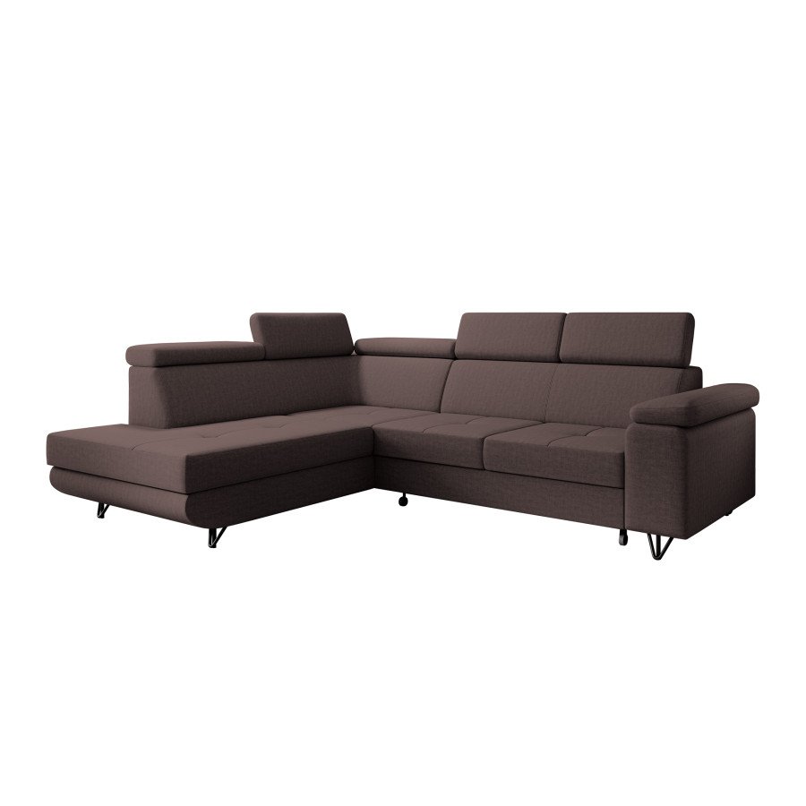 Tempo Kondela Rozkládací sedací souprava JOGI ROH - hnědá, levá