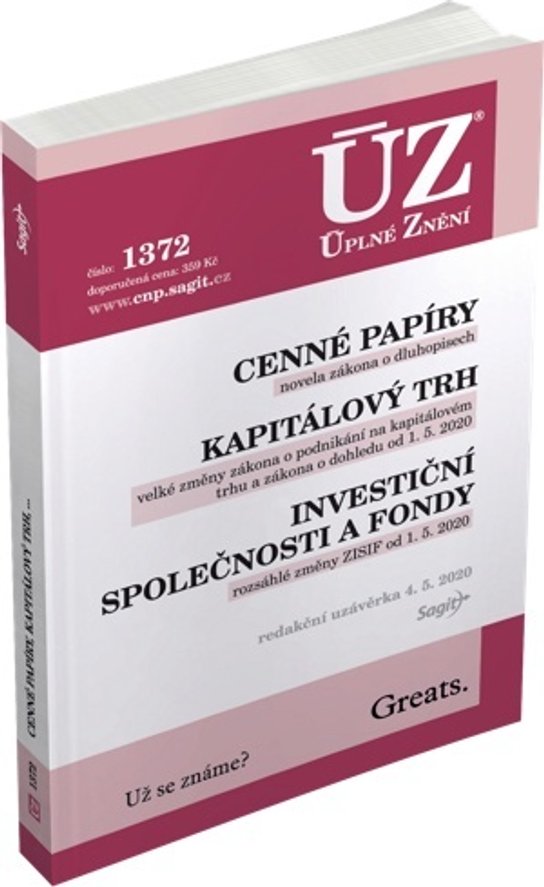 ÚZ 1372 Cenné papíry, Kapitálový trh, Investiční společnosti a fondy