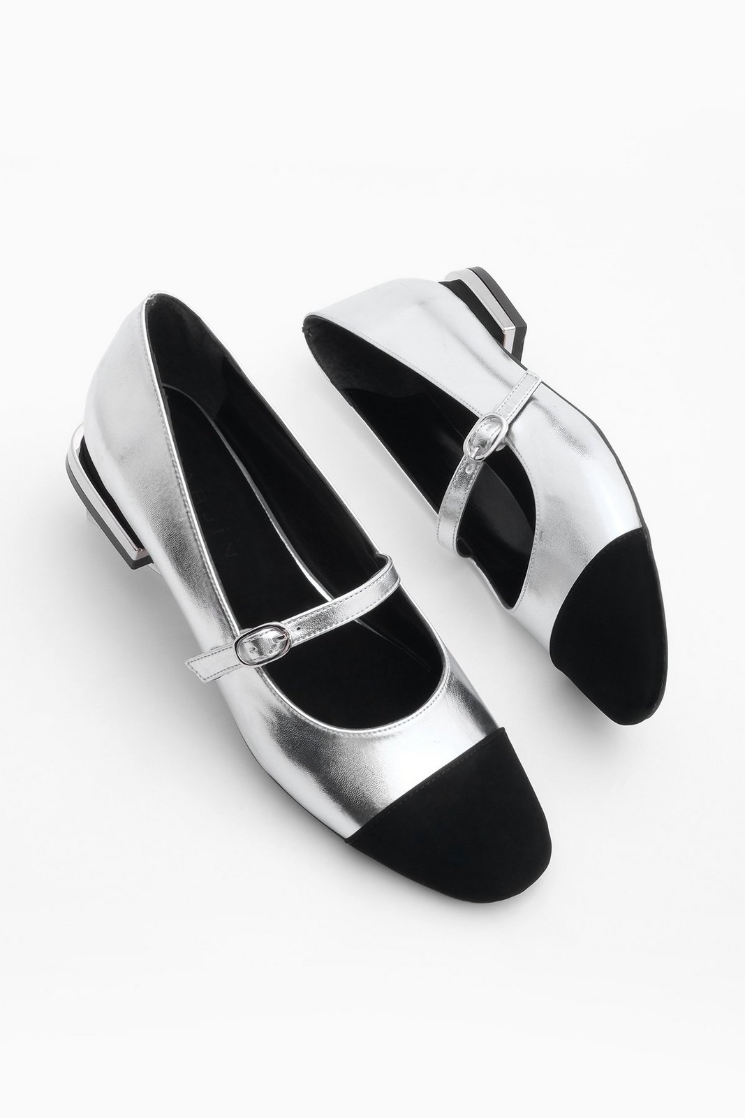 Marjin Women's Helmet Flat Shoes Mary Jane Vilan Silver