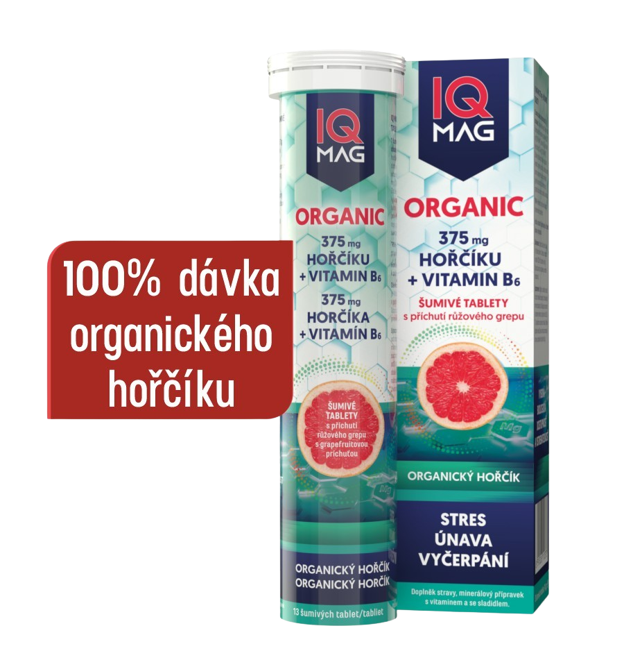 IQ Mag ORGANIC Mg+B6 šumivé tablety 13 šumivých tablet