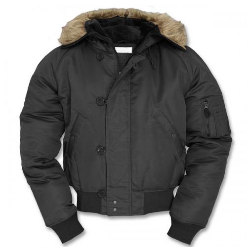 Bunda N2B Aljaška Mil-Tec® N2B Black Basic Flight Jacket černá Vyberte velikost: M