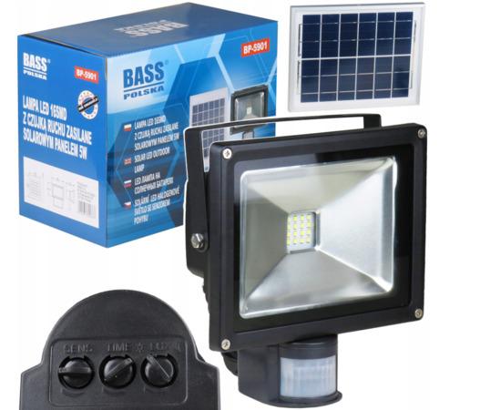 BASS LED reflektor 20W s pohybovým senzorem a solárním panelem