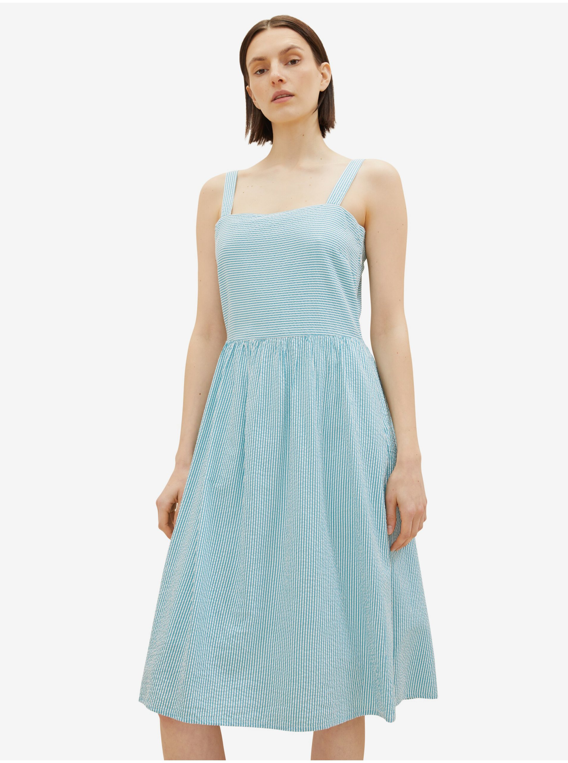 Bílo-modré dámské pruhované šaty Tom Tailor - Dámské