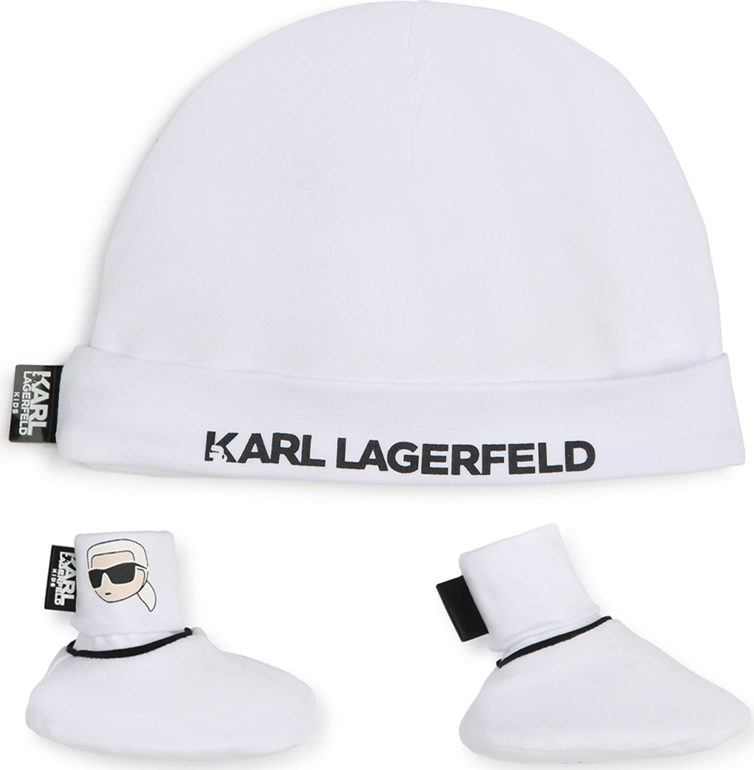 Set čepice a ponožky Karl Lagerfeld Kids Z30180 White 10P