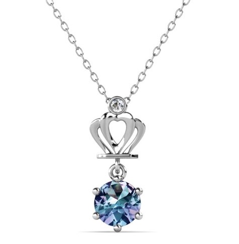 Royal Fashion stříbrný pozlacený náhrdelník Alexandrit DGPS0029-WG