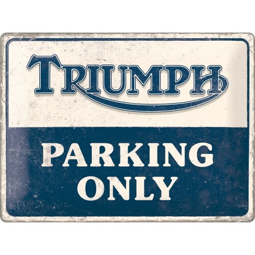 Postershop Plechová cedule Triumph - Parking Only, (40 x 30 cm)