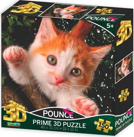 PRIME 3D Puzzle Skákající kočka: Jennifer 3D 150 dílků