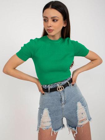 Fashionhunters Dámské modré džínové kraťasy s páskem Velikost: S