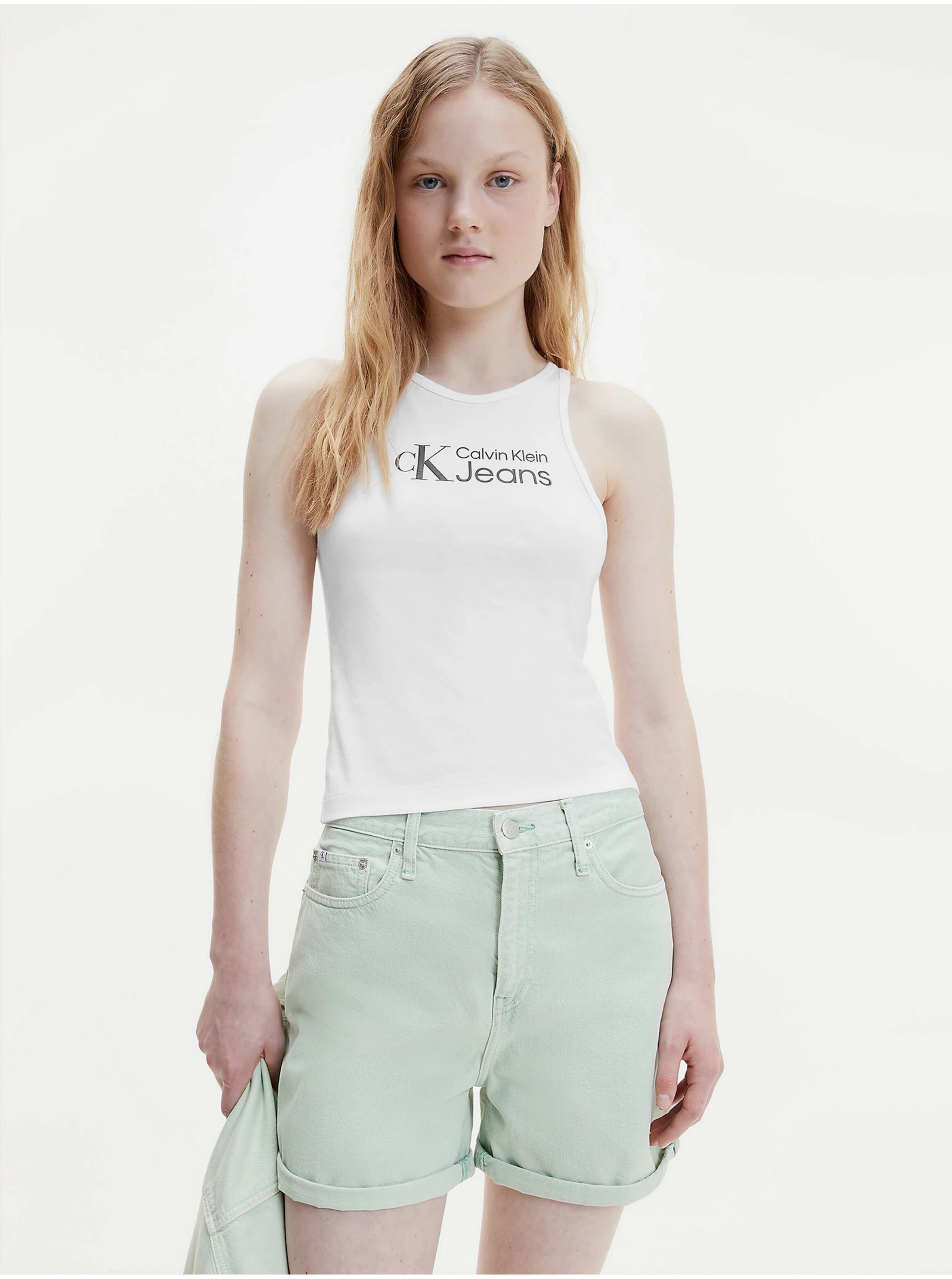 Bílé dámské tílko Calvin Klein Jeans - Dámské