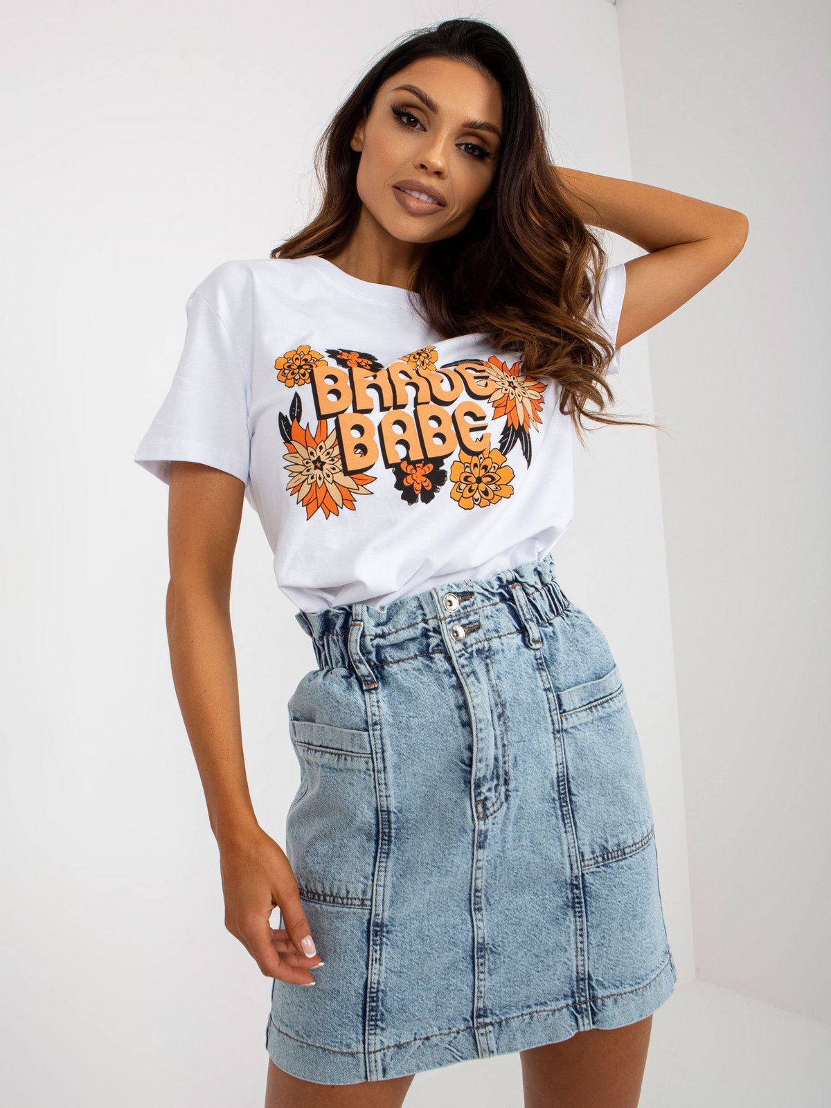 Světle modrá džínová minisukně s kapsami