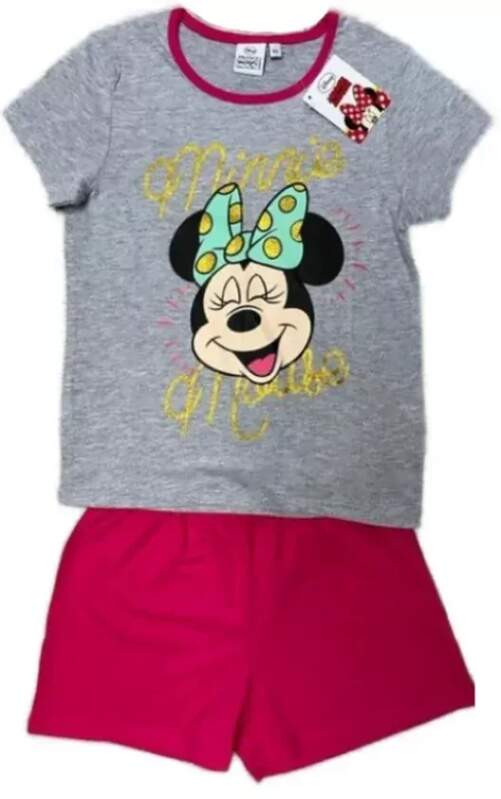 Šedé tričko a šortky Minnie Mouse, 7 let