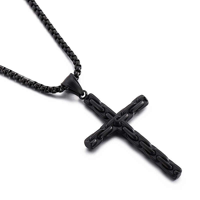 Royal Fashion pánský náhrdelník Kříž KN201395-KFC