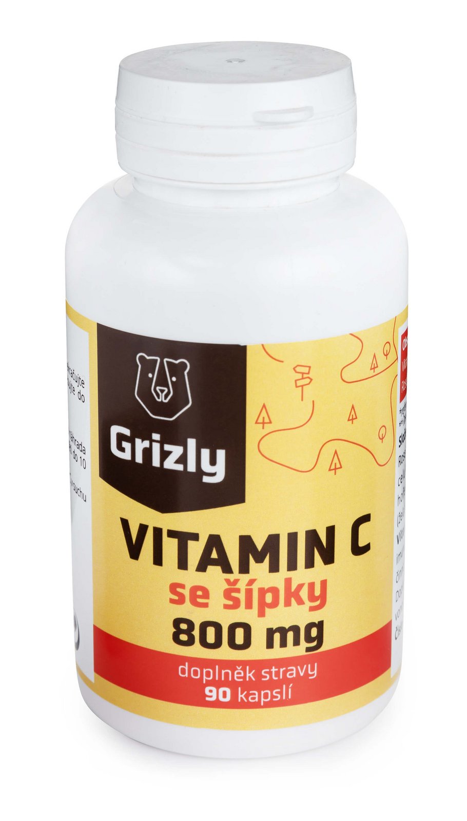 GRIZLY Vitamin C 800 mg se šípky 90 kapslí