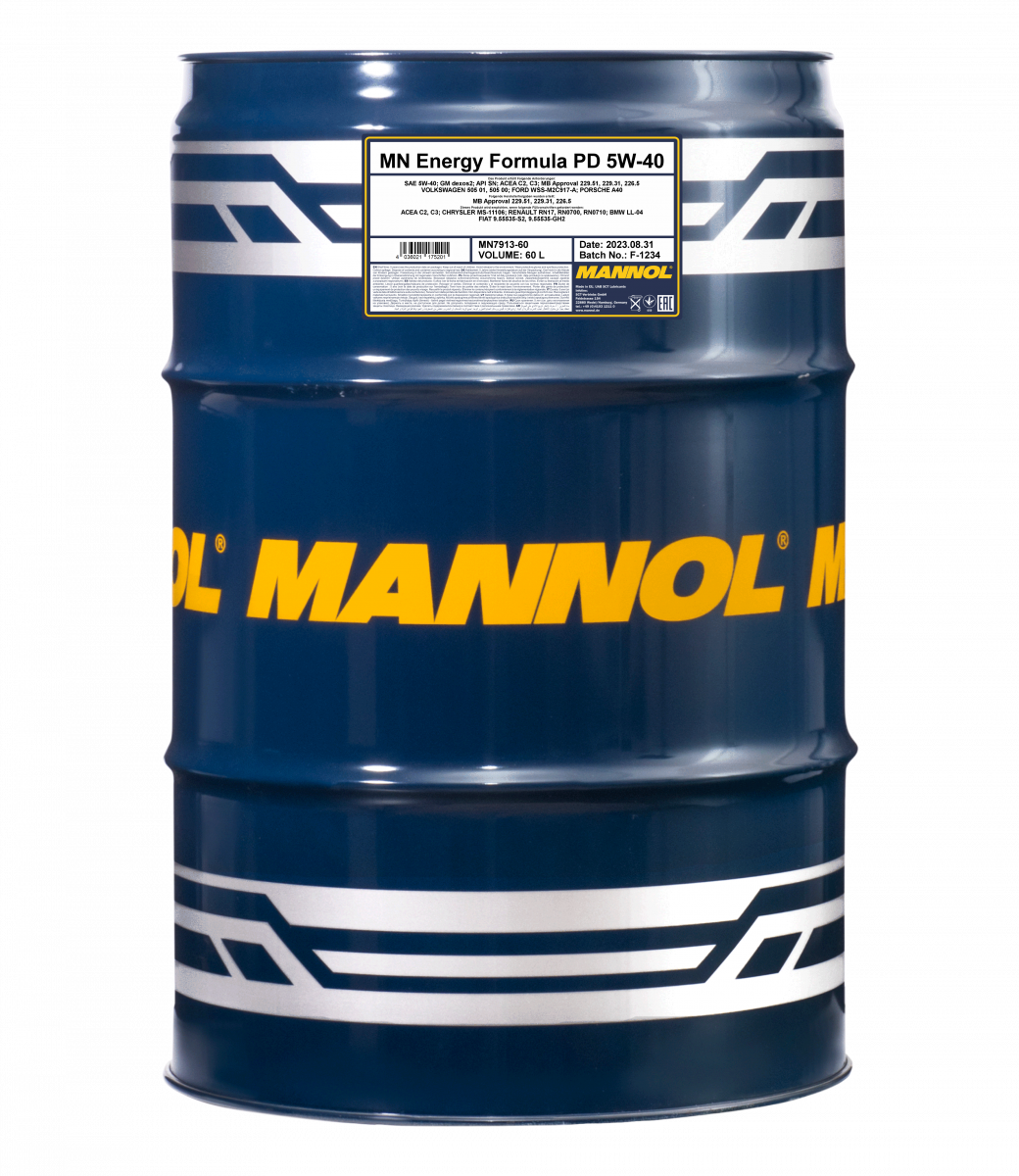 MANNOL 7913 ENERGY FORMULA PD 5W40 (208L) MN7913-DR