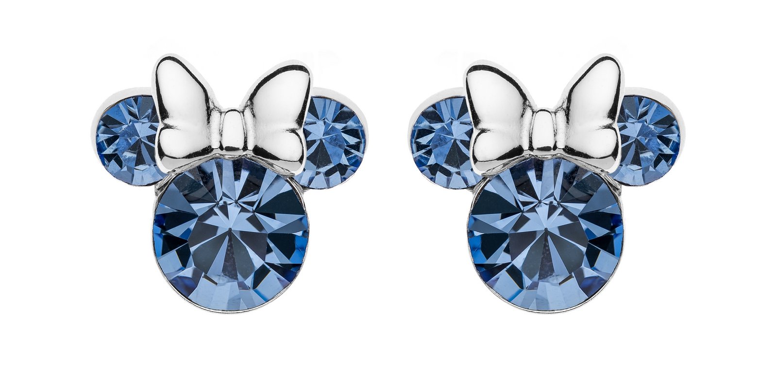 Disney Třpytivé stříbrné náušnice pecky Minnie Mouse ES00028SDECL.CS