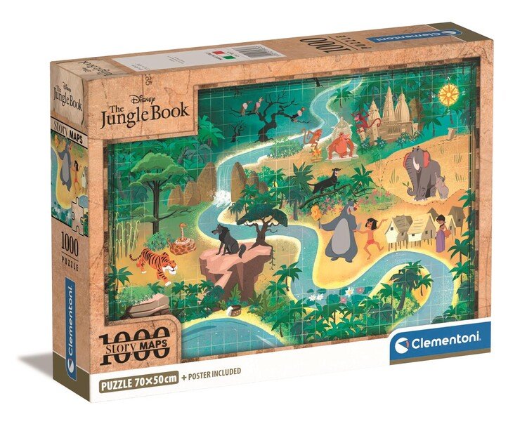 CLEMENTONI Puzzle Story Maps - Jungle Book