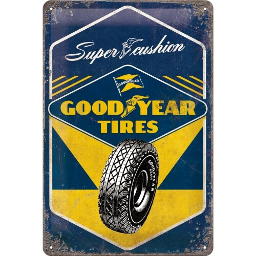 Postershop Plechová cedule Super Cushion - Good Year Tires, (20 x 30 cm)