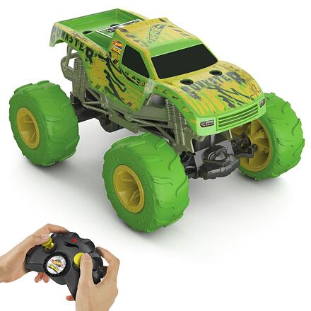 Mattel Hot Wheels RC MONSTER TRUCKS GUNKSTER SVÍTÍCÍ VE TMĚ 1:15