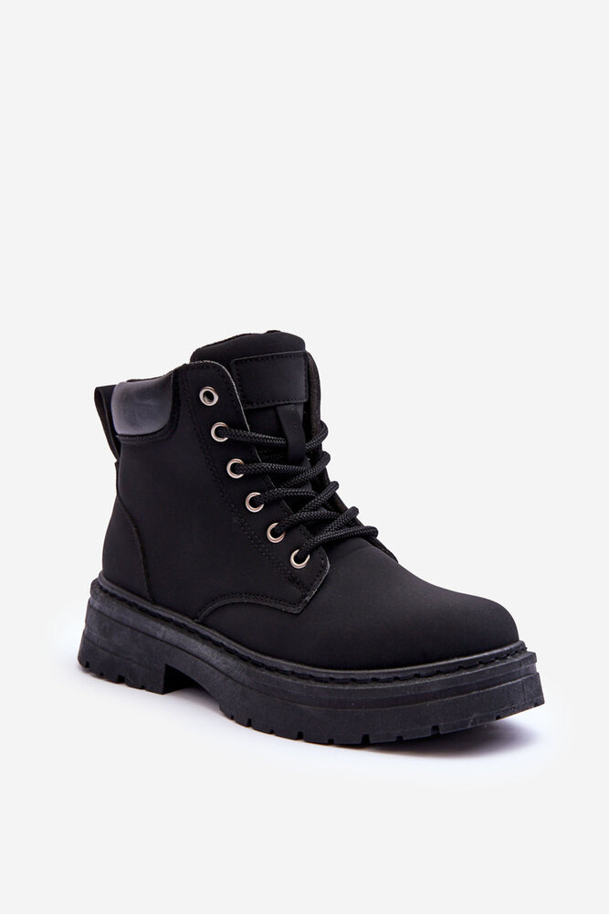 Kesi Dámské zateplené kožené boty černé Corbin 39, Černá